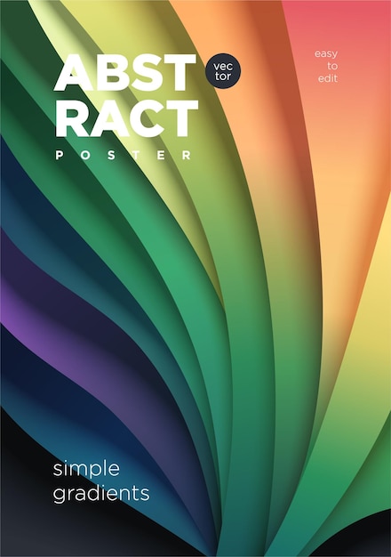 Un cartel floral abstracto con gradientes de colores