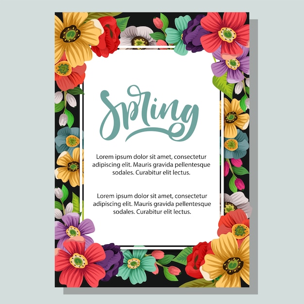 Vector cartel floral de la primavera del flor