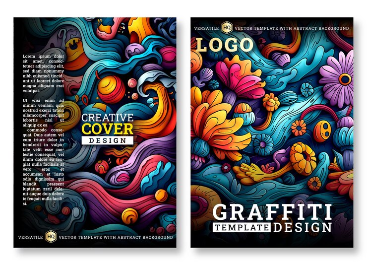 Vector cartel folleto moderno cubre resumen plantilla de folleto graffiti fondo de ilustración vectorial