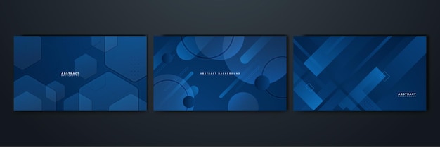 Cartel de fondo azul abstracto con luces dinámicas Ilustración de vector de red de tecnología