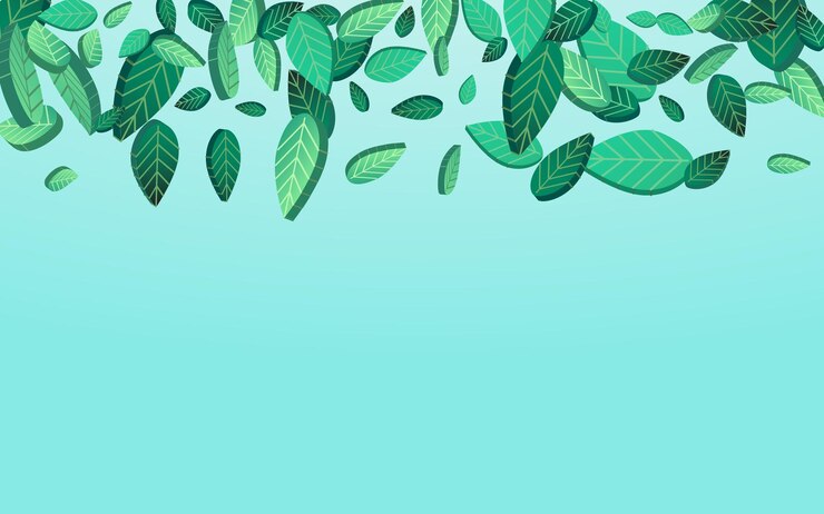 Vector cartel de fondo azul de vector fresco de hoja de pantano. fondo de hojas abstractas. ilustración de remolino de follaje verde. planta de árbol verde.