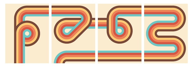 Vector cartel de fondo de estilo retro vintage de los años 70.