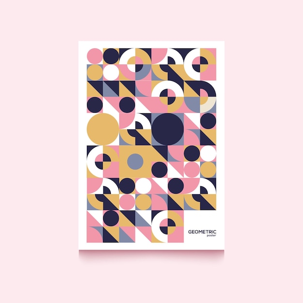 Cartel de fondo geométrico de diseño plano