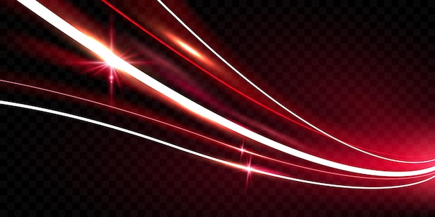Vector cartel de fondo de línea roja de velocidad abstracta con dinámica. efecto de luz png. ilustración de vector de red de tecnología.