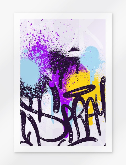 Vector cartel de fondo multicolor letras de graffiti inscripciones de colores brillantes en el estilo
