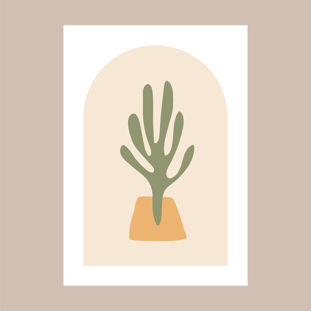 Cartel con formas abstractas dibujadas a mano composición arte moderno estético minimalista colorido