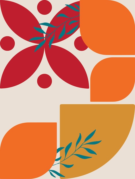 cartel de formas geométricas y arte abstracto