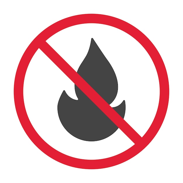 Cartel de fuego sin permiso Letrero de placa de puerta vectorial Pictograma de fuego prohibido