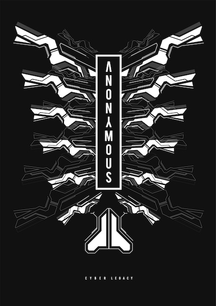 Cartel futurista Cyberpunk. Plantilla de cartel abstracto tecnológico con elementos de HUD. Folleto moderno para web e impresión. piratería, cibercultura, programación y entornos virtuales.