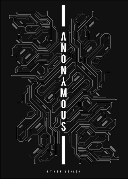 Cartel futurista Cyberpunk. Plantilla de cartel abstracto tecnológico con elementos de HUD.