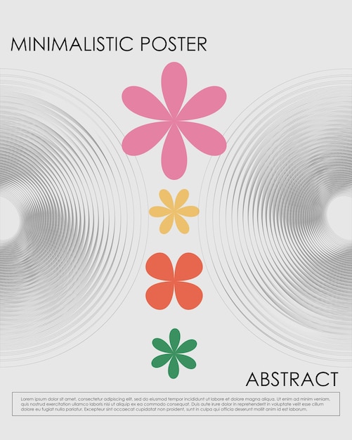 Vector cartel geométrico abstracto tarjeta minimalista de moda y retro futurista y2k bauhaus