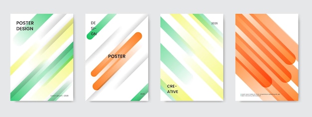 Cartel geométrico de forma de gradiente abstracto para el diseño de la portada del informe anual de negocios de la revista Flyer