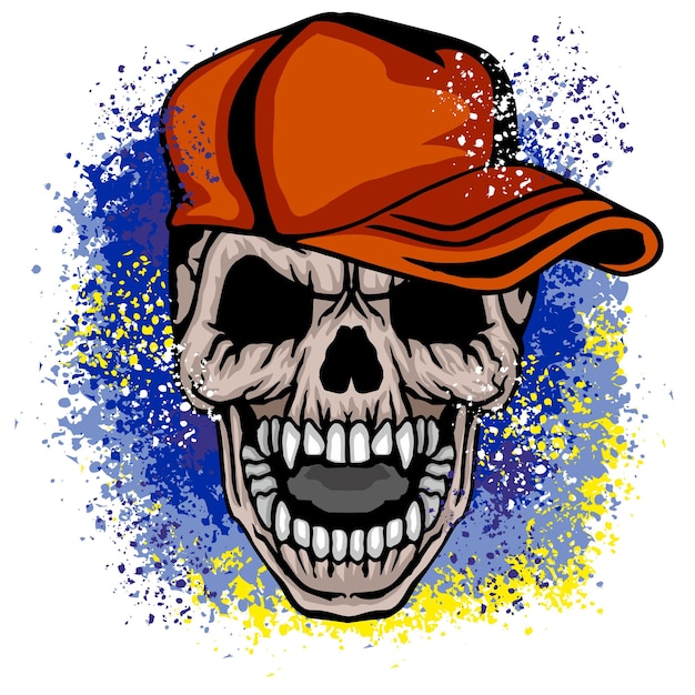 Cartel gótico con camisetas de diseño vintage grunge de calavera
