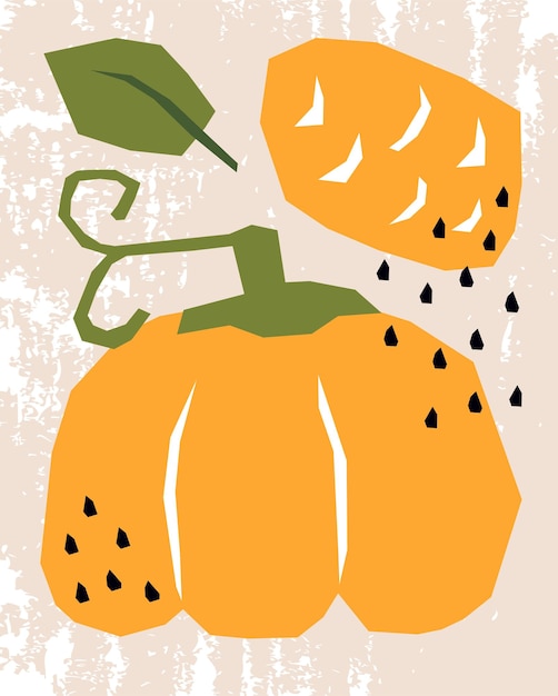 El cartel de grunge de calabazas y patatas dibujado a mano