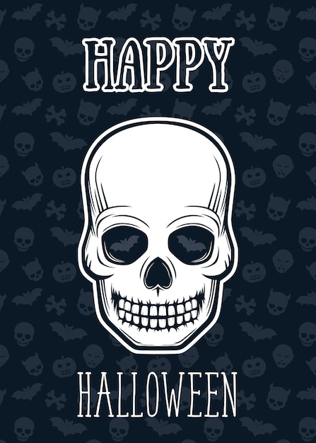 Cartel de halloween con calavera