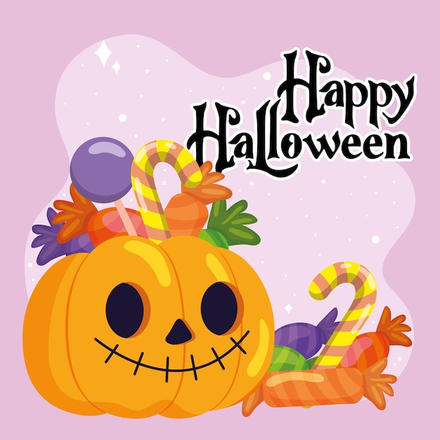 El cartel de Halloween feliz de Vector