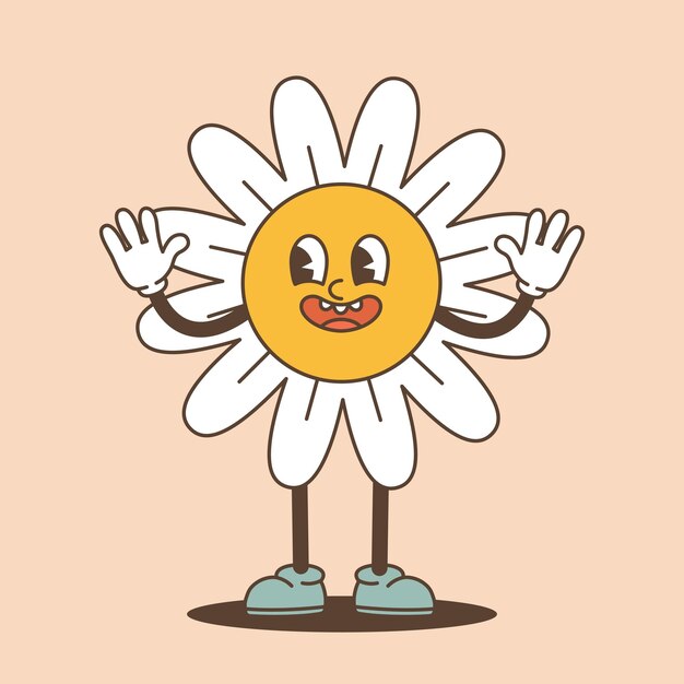 El cartel de Hello Spring Groove es una ilustración vectorial de dibujos animados de los años setenta.