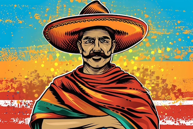 Vector un cartel de un hombre con bigote y un sombrero que dice recuerdo