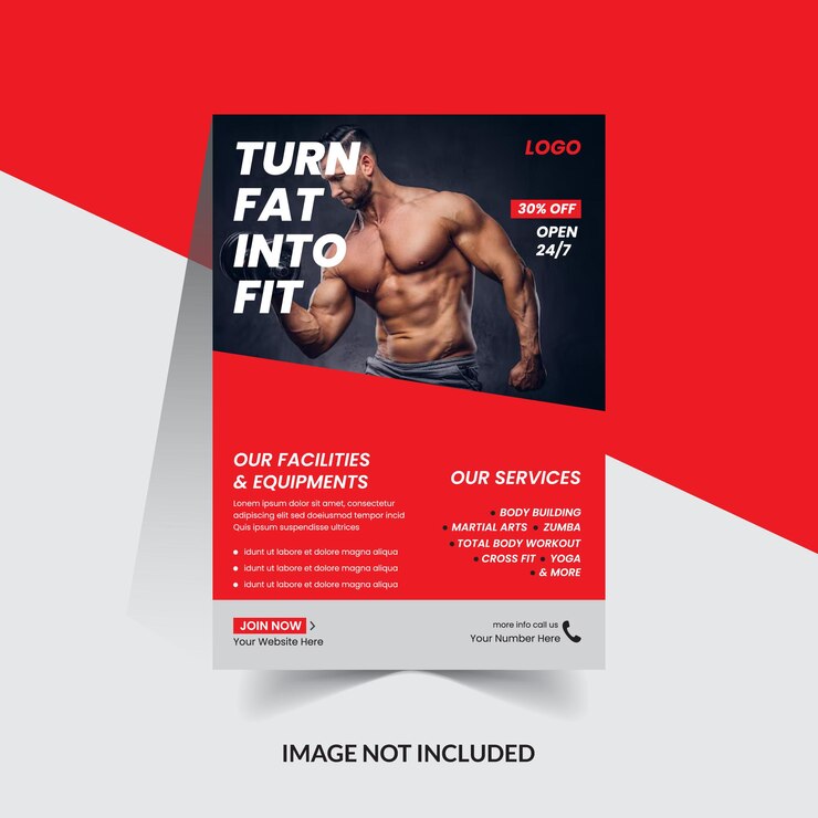cartel para un hombre con plantilla de cartel de fitness