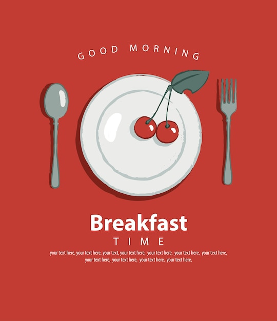 Cartel de la hora del desayuno