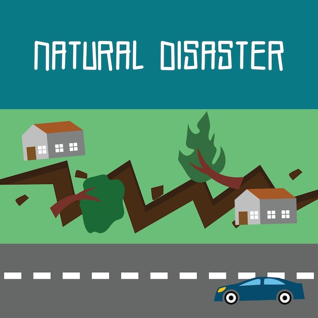 Cartel de ilustración de fondo de desastre natural