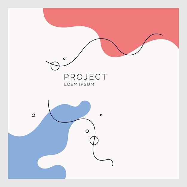 Cartel con ilustración de vector de ondas dinámicas en fondo abstracto de estilo minimalista