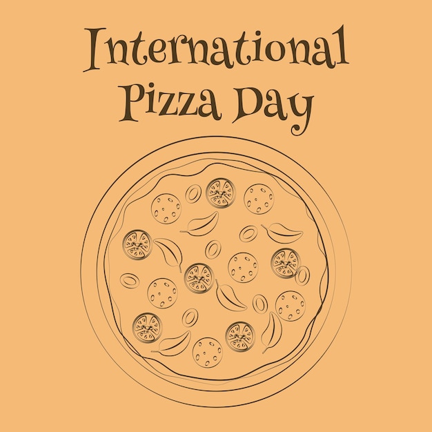 Cartel de ilustración vectorial para el día internacional de la pizza