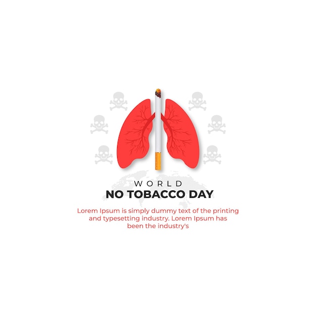 Cartel de ilustración vectorial o pancarta para el día mundial sin tabaco