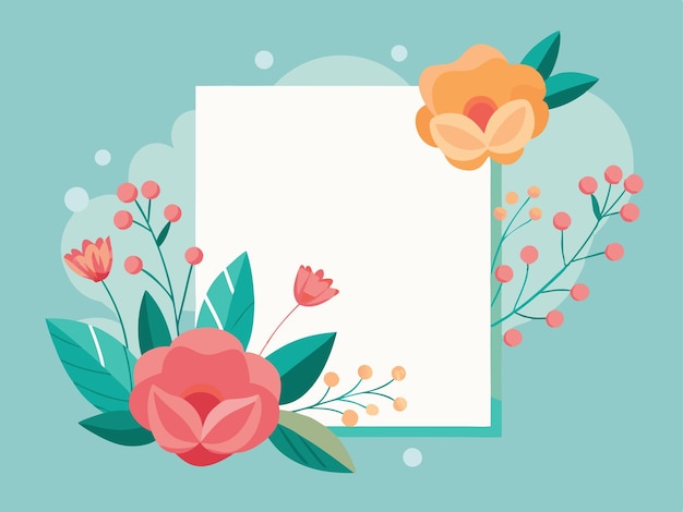 un cartel con una imagen de flores y un marco que dice quot primavera quot