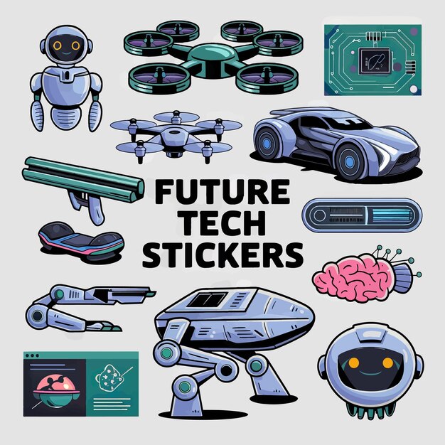 un cartel con una imagen de un robot en él