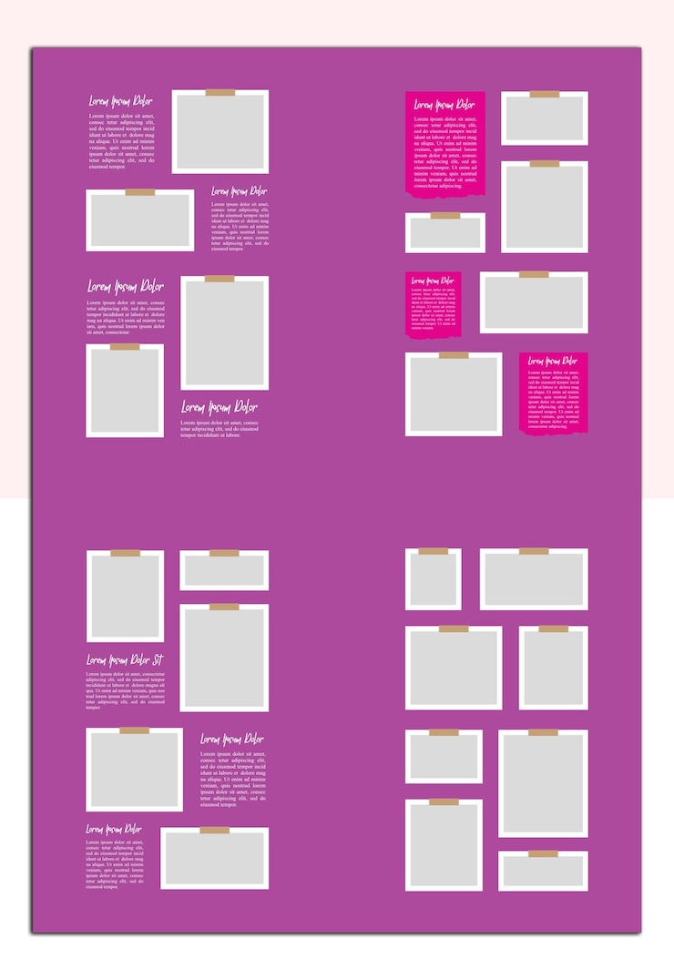 Vector un cartel de imágenes o un marco de fotos collaje