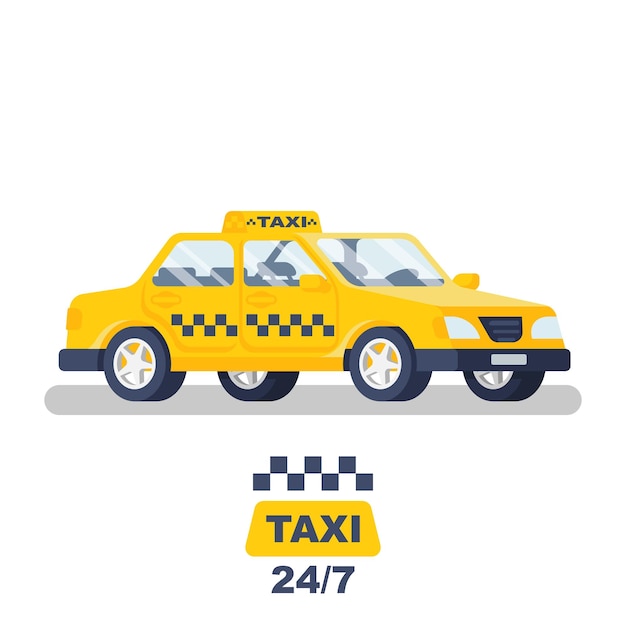 El cartel de información del servicio de taxi Vector puede ser una plantilla para aplicaciones web