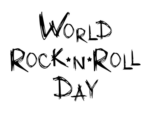 El cartel de la inscripción del Día Mundial del Rock and Roll
