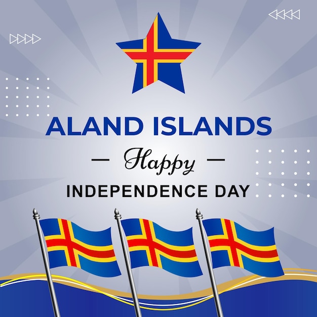 Cartel de las Islas Aland para el Día de la Independencia