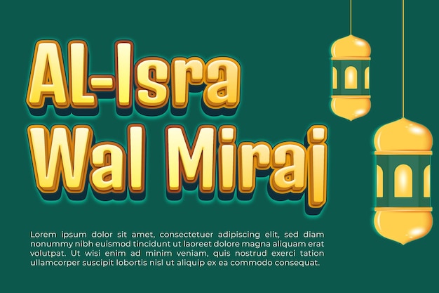 para un cartel de Isra Mraj con efecto de texto editable