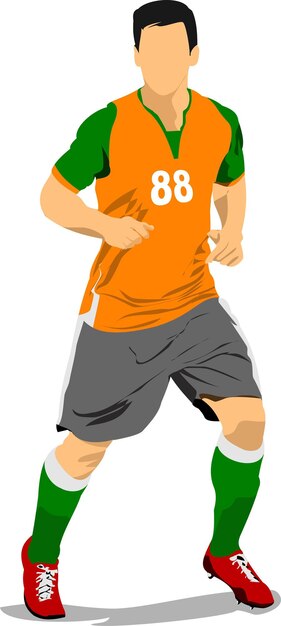 Vector cartel de jugador de fútbol ilustración de vector de jugador de fútbol