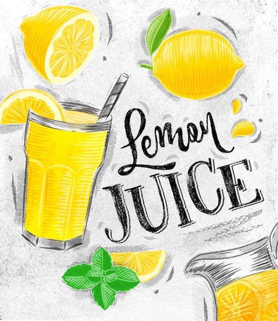 Vector cartel de jugo de limón