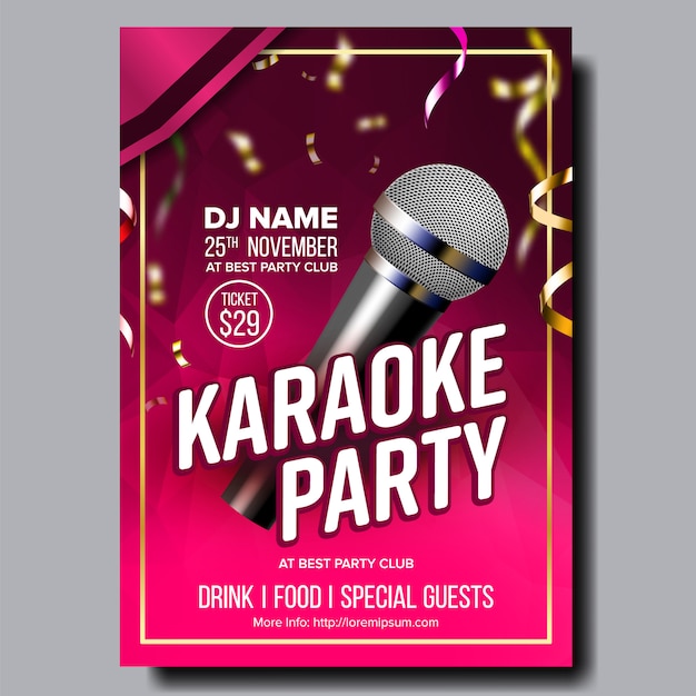 Vector cartel de karaoke