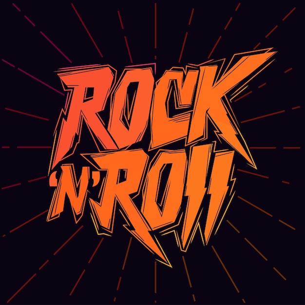 Cartel de letras de rock o vector de diseño de camiseta