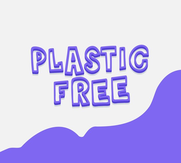 Cartel libre de plástico vector cita carta ecología tarjeta concepto eco mano dibujar mensaje plástico libre