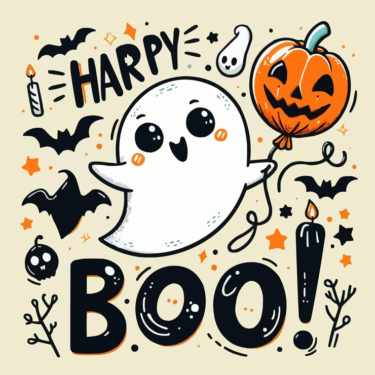 un cartel para un libro llamado feliz halloween con una calabaza y una Calabaza