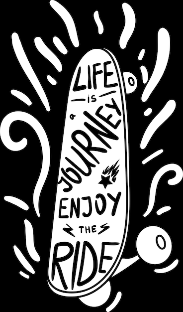 Vector cartel life journey enjoy ride diseñado citar