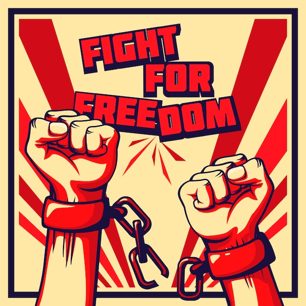Cartel de lucha por la libertad de estilo vintage