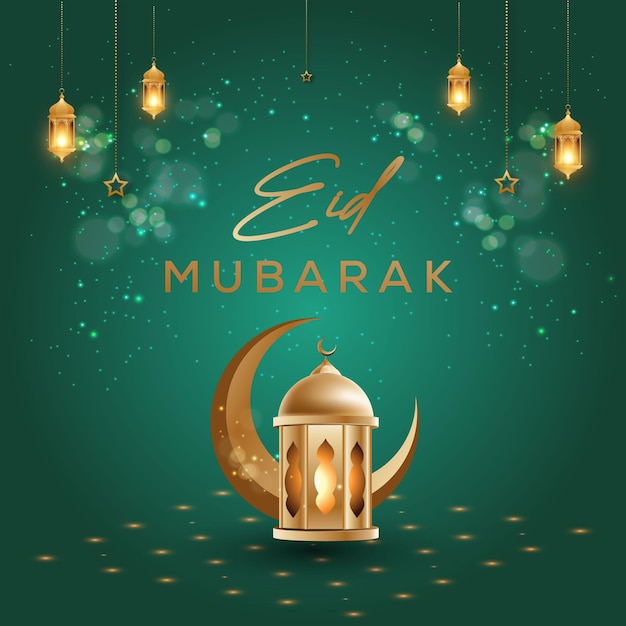 Cartel de lujo de Eid Mubarak