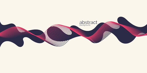 Cartel luminoso con ondas dinámicas. Ilustración de vector de estilo plano mínimo
