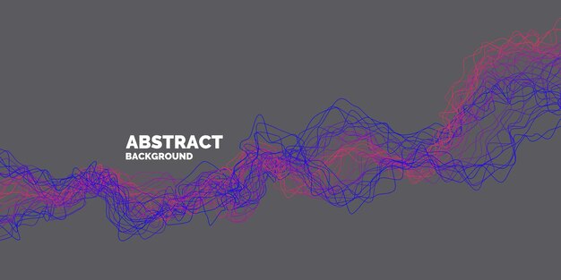 Cartel luminoso con ondas dinámicas. Ilustración de vector de estilo plano mínimo