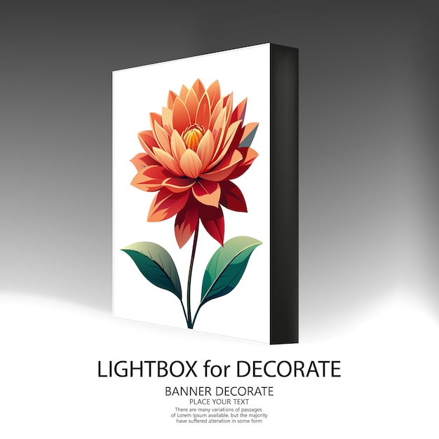 Cartel para luz para decoración para decoración de una flor