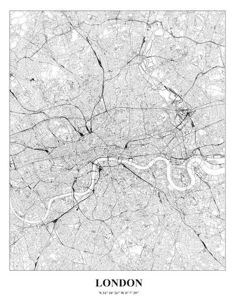 Cartel Mapa de la ciudad capital de Londres