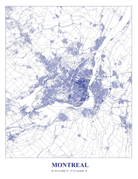 Vector cartel mapa de montreal en canadá