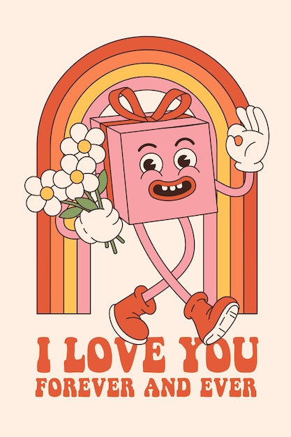 Vector cartel de maravilloso corazón encantador concepto de amor tarjeta de felicitación de feliz día de san valentín colores rosa y rojo